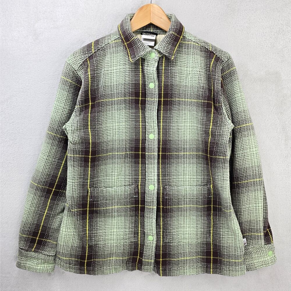 The North Face Valley Twill Utility Misty Sage Plaid Shacket Womens Small Green
